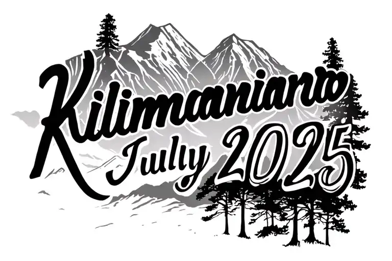 "Kilimanjaro July 2025" kilimanjaro also some trees tattoo design idea