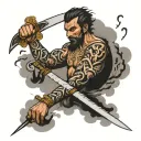 sword zülfigar hz ali lifting from lightning clouds and black with art writing tattoo design idea