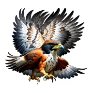 falcon spreading wings tattoo design idea