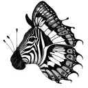 zebra and butterfly tattoo design idea