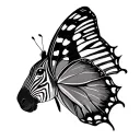 zebra and butterfly tattoo design idea