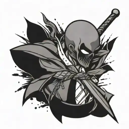 dagger in koro sensei's tie tattoo design idea