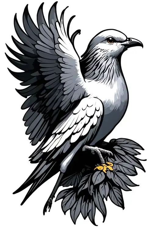 white dove tattoo design idea