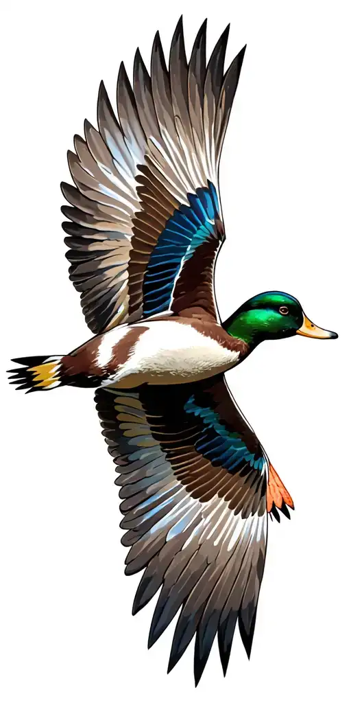 duck flying tattoo design idea
