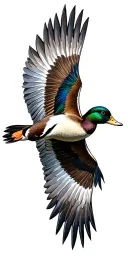 duck flying tattoo design idea