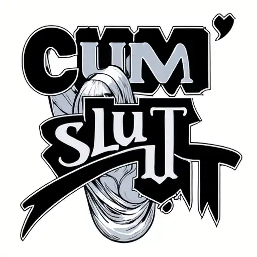 "Cum slut" Slut Nun tattoo design idea