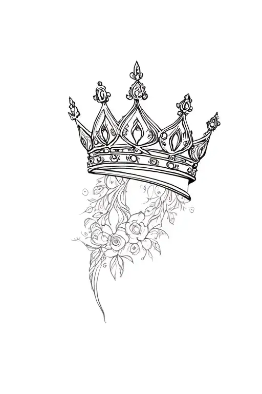 crown tattoo going down my spine with other dainty designs. must be small and skinny. no longer than my spine tattoo design idea