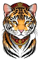 tiger cat tattoo design idea