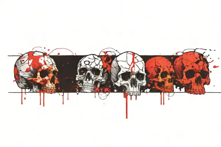 3 skull tattoo design idea