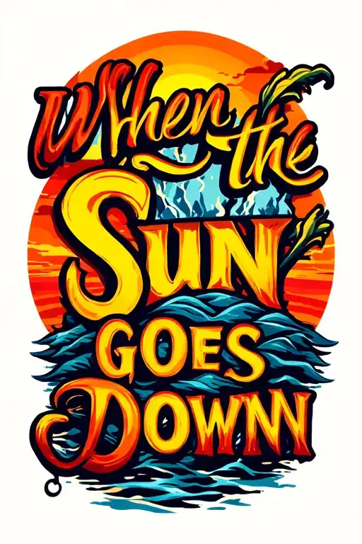 "when the sun goes down" sunset tattoo design idea