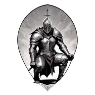 Kneeling Knight tattoo design idea