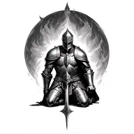Kneeling Knight tattoo design idea