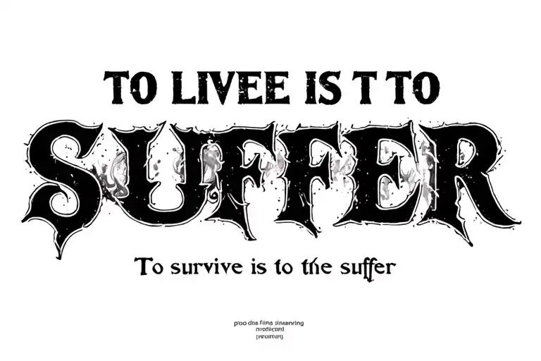 "To live is to suffer" To live is to suffer, to survive is to find meaning in the suffering tattoo design idea