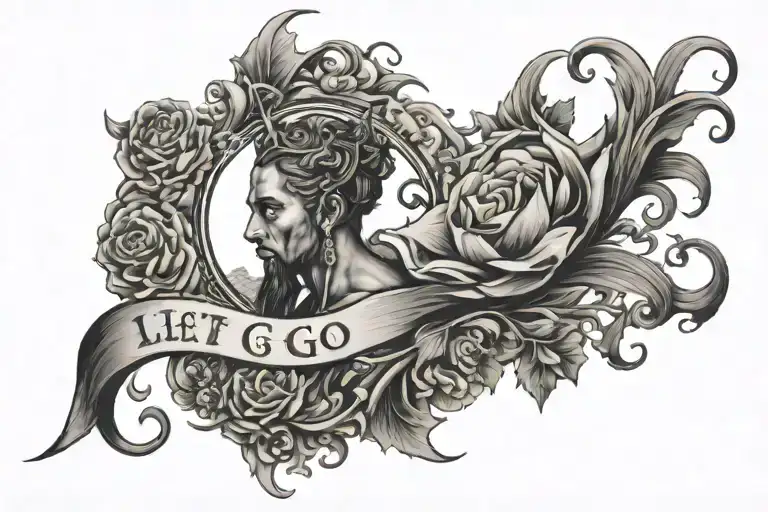 Let go Let God reaching tattoo design idea