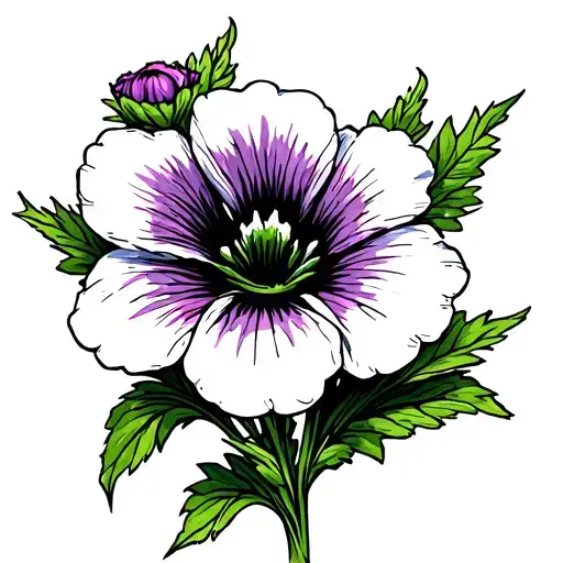 petunia flower tattoo design idea