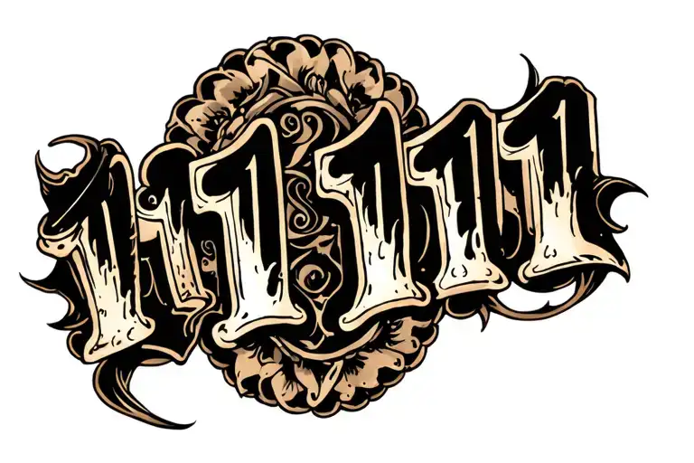 1111 numbers tattoo design idea