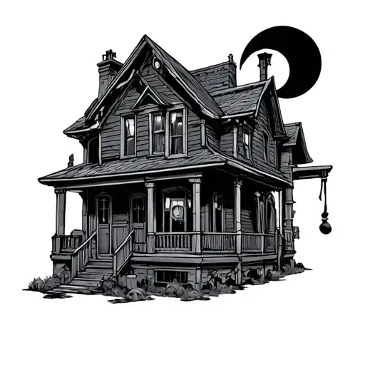 drill house tattoo design idea