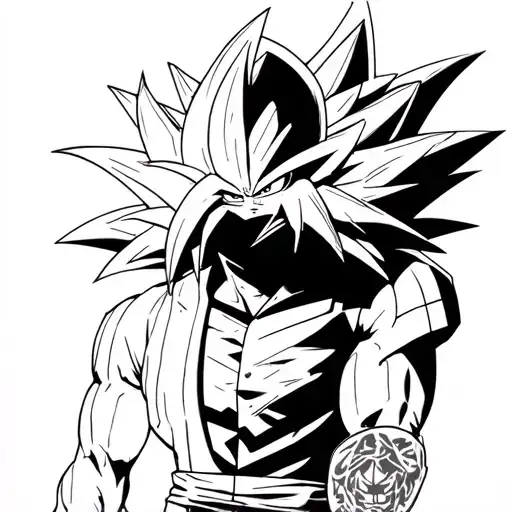 Goku with Messi's shirt with the ultra instinct tattoo design idea