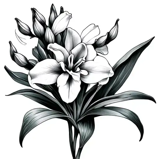Hyacinth flower tattoo design idea