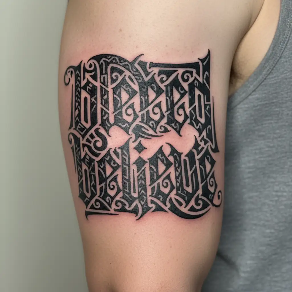 ambigram with words bleed and believe merged into one word  tattoo design idea