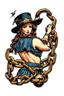 ball and chain tattoo design idea