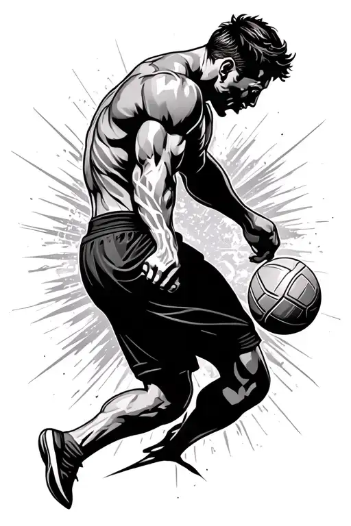 sports, action, movement, agility, strength, determination tattoo design idea