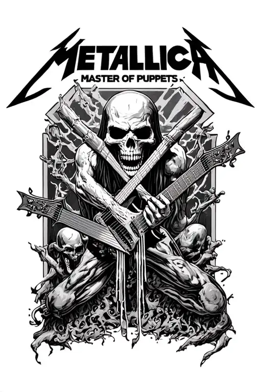 metallica master of puppets album cover art tattoo design idea