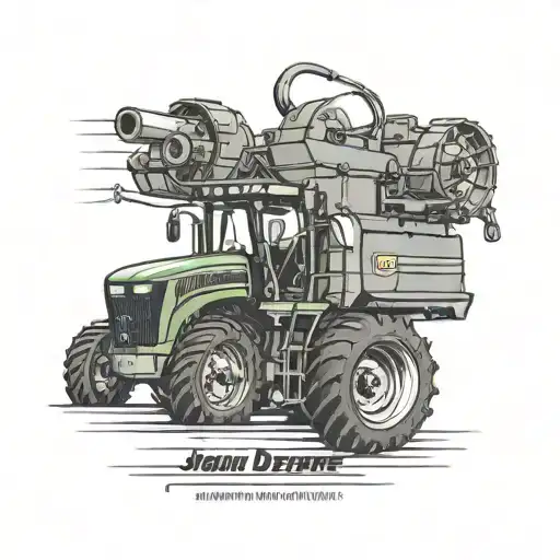 john deere combine with Wynand inscribed  tattoo design idea