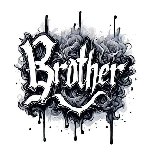 word brother written with smoked effect that comes out tattoo design idea