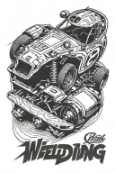 welding racecar tattoo design idea