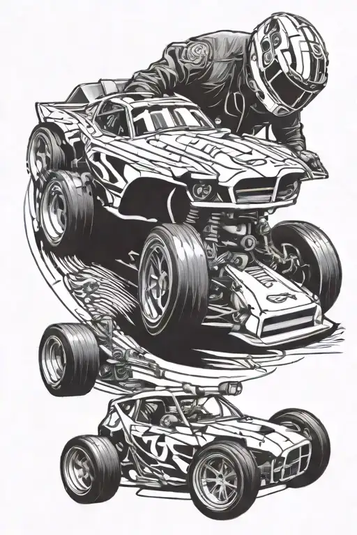 welding racecar tattoo design idea