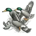 ducks flying tattoo design idea