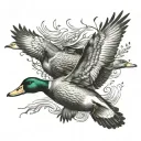ducks flying tattoo design idea