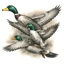 ducks flying tattoo design idea