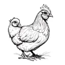 hen & chick tattoo design idea