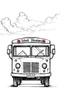 Retro school bus tattoo design idea