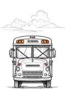 Retro school bus tattoo design idea