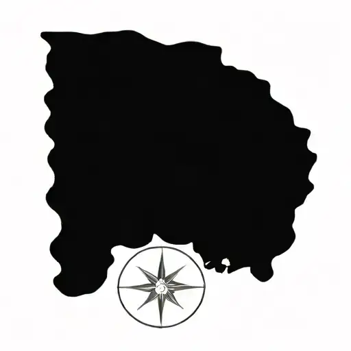 Compass with solar jasmine. Baby footprint Baby in skinhead tattoo design idea