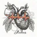 heartbeat line names subtly incorporated tattoo design idea