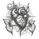 heartbeat line names subtly incorporated tattoo design idea