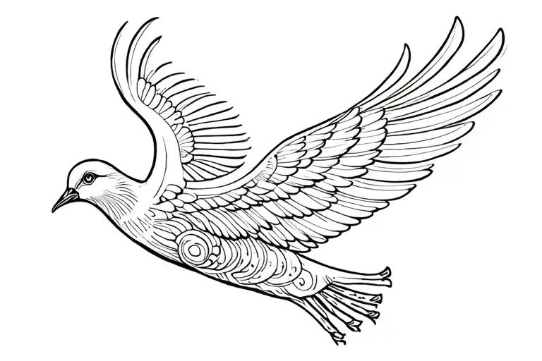 Polynesian peace dove tattoo design idea
