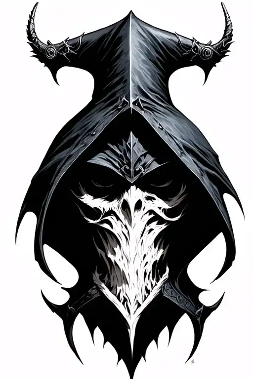 lord of the rings, nazgul, neck black, gothic,  tattoo design idea