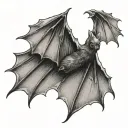 bat wings spread wide tattoo design idea
