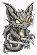 toothless Dragon, Dragonball Z 4 Star ball, Code Geass anime eye, berzerk Guts sword, tattoo design idea