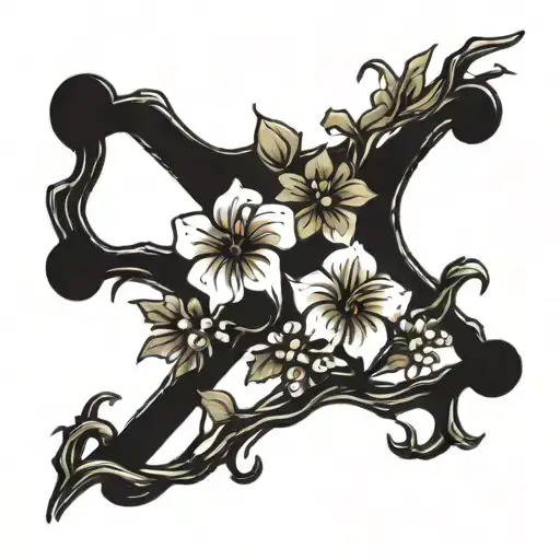 Cross with date of births instead branches. 10,23,2006  10,10,1971  05,17,2010  05,14,1976 tattoo design idea