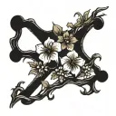 Cross with date of births instead branches. 10,23,2006  10,10,1971  05,17,2010  05,14,1976 tattoo design idea