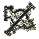 Cross with date of births instead branches. 10,23,2006  10,10,1971  05,17,2010  05,14,1976 tattoo design idea