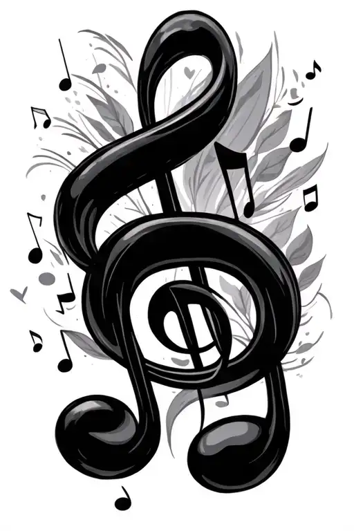 the music  notes of   love yourz by J Cole  tattoo design idea