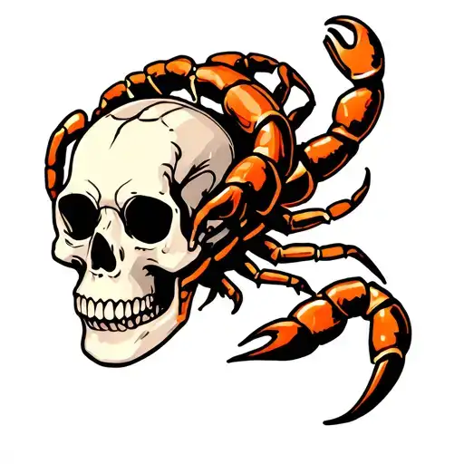 skull and scorpion tattoo design idea