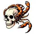 skull and scorpion tattoo design idea